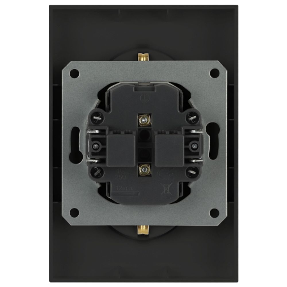 Розетка ЭРА Arktik 16-2107-05 без заземления двойная 2X2P 16А-250В антрацит | Эра Arktik