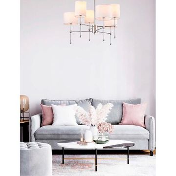 6589/6C CLASSI LN25 60 хром/белый, металл/текстиль Люстра потолочная E14 6*40W 220V LATTI