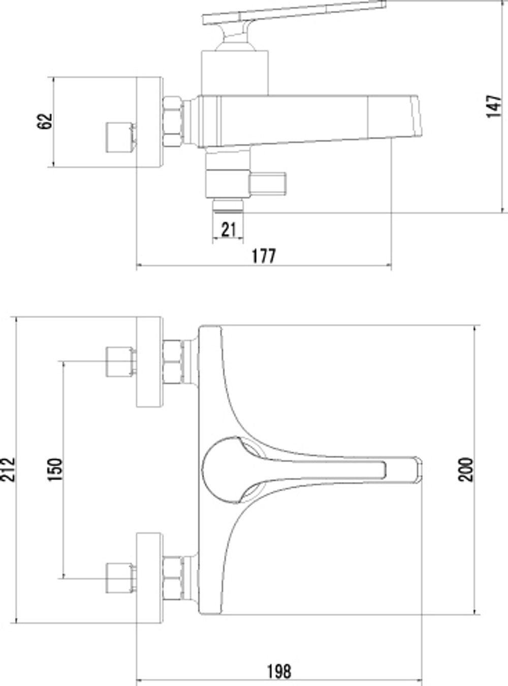 Смеситель для ванны с душем STWORKI Аулум S06100CR хром