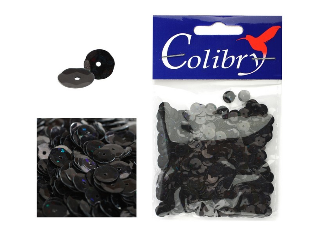 Пайетки граненые голографические-10гр-6мм-Colibry