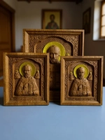 Освященная Икона Николая Чудотворца 20х17см., дуб