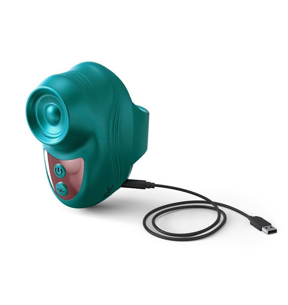 Зеленый клиторальный стимулятор на палец Kisscool (Цвет: зеленый)