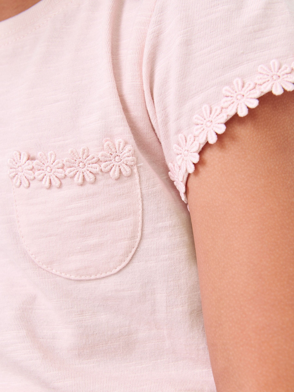 Футболка с вышивкой для девочки Next M48-889, Розовый