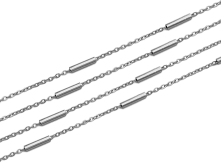 Цепь стальная "Трубочки" 1мм (1 метр)