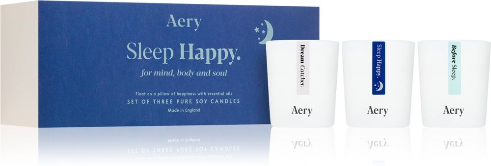 Aery Before Sleep scented candle 80 г + Dream Catcher scented candle 80 г + Sleep Happy scented candle 80 г Aromatherapy Sleep Happy