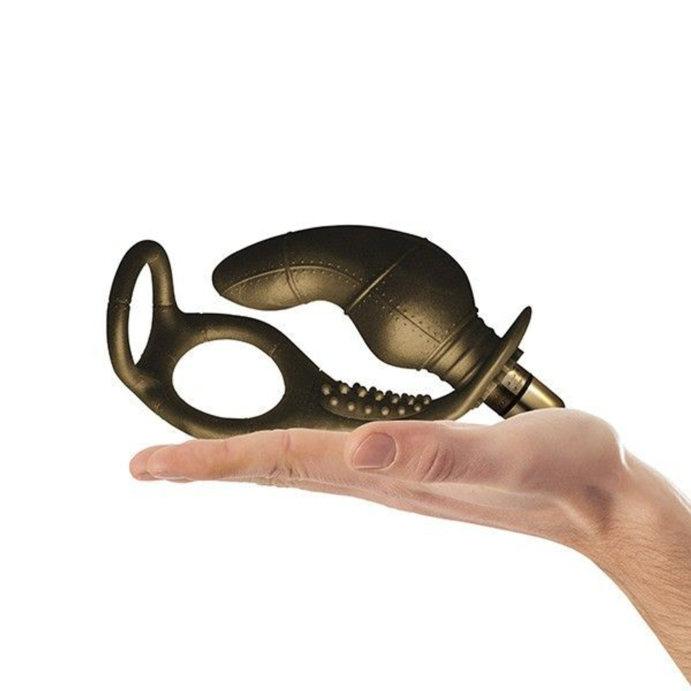 Анальная пробка с эрекционным кольцом Dauntless (Цвет: бронзовый)