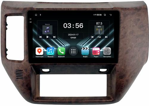 Магнитола для Nissan Patrol Y61 2004-2010 (рамка дерево) - FarCar S280 монитор 9.5" IPS на Android 13, CarPlay