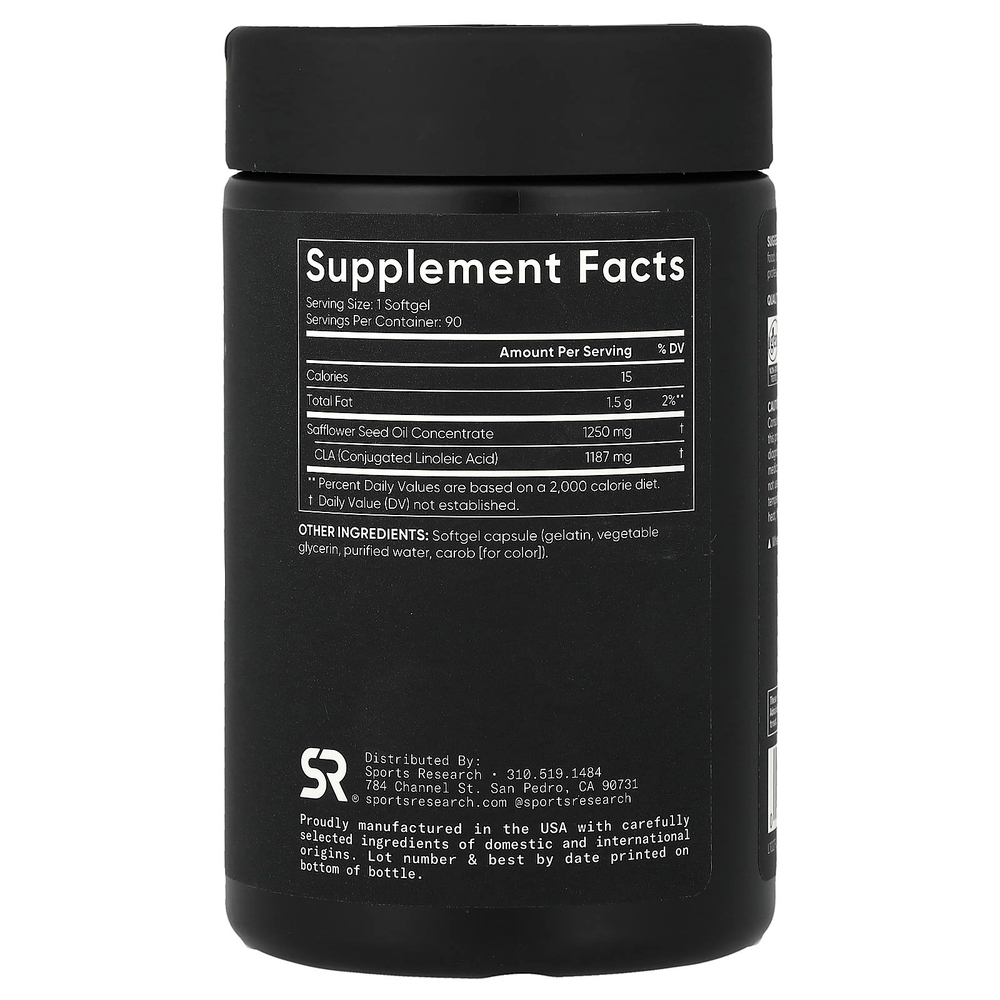 Sports Research, CLA 1250, 90 мягких таблеток