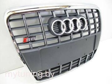 Решетка радиатора S-LINE для Audi A6 C6 black-chrome