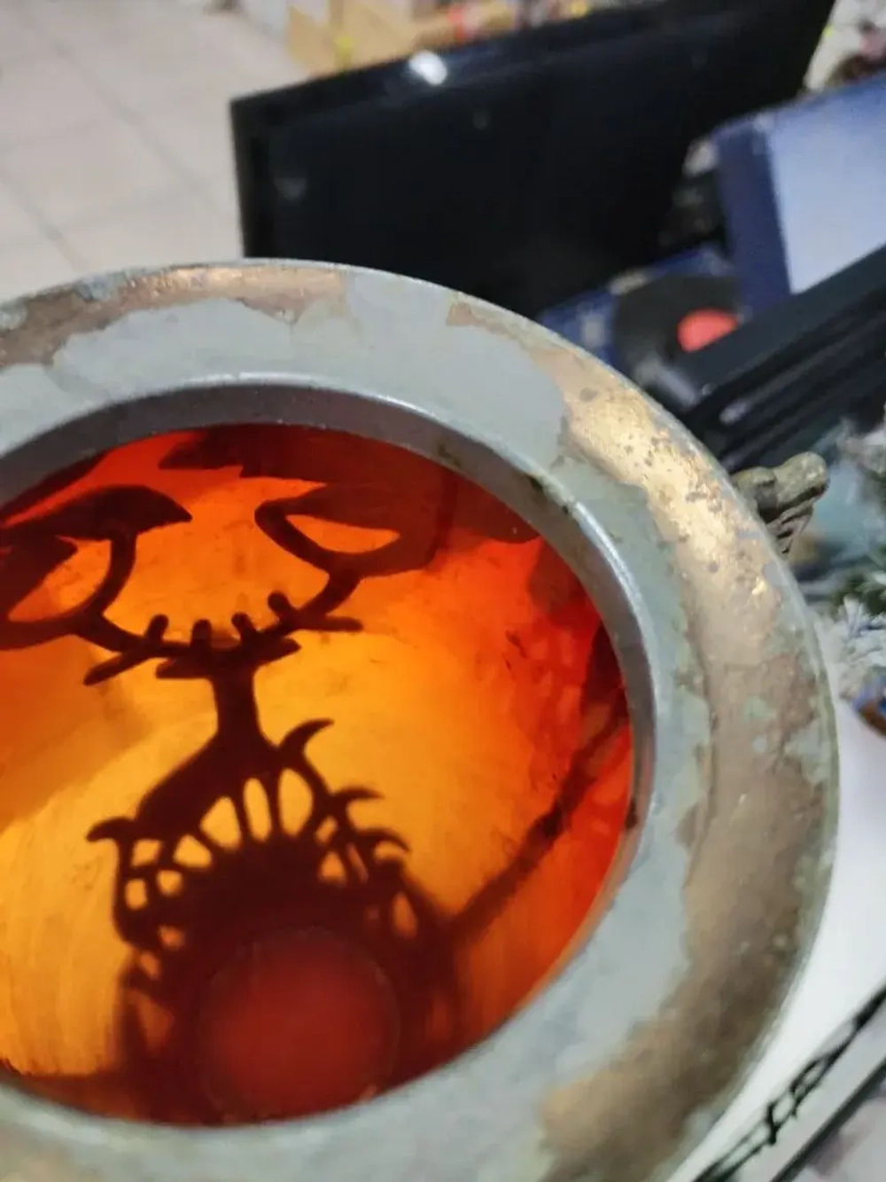 Ваза стекло олени завод Авангард СССР