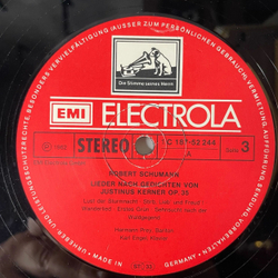 Винтажная виниловая пластинка LP Robert Schumann, Hermann Prey, Karl Engel, Dichterliebe Op.48, Liederkreis Op.39, Kerner Lieder Op. 35 (Германия 1975)