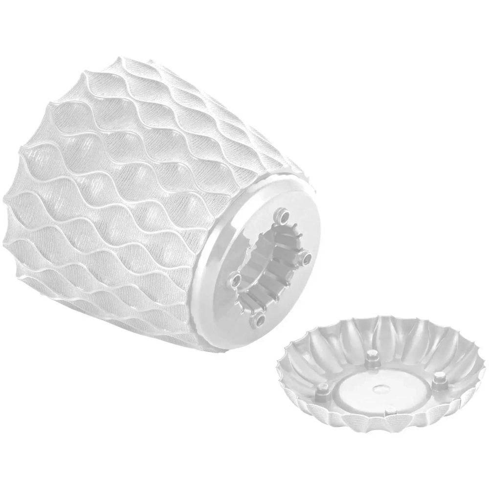 Горшок для цветов пластиковый 0,65л d-11,5см «Wave» с дренажной сеткой и съемным поддоном, утренний туман