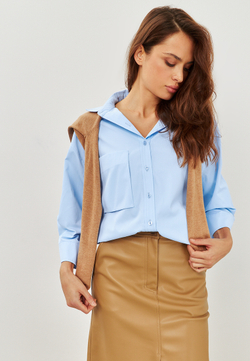 Рубашка с декоративным карманом