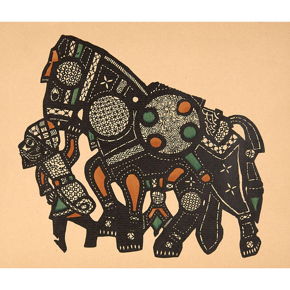 Египетская фигура, играющая в тени, из альманаха «Синий Всадник». Хромолитография. До 1912 г.