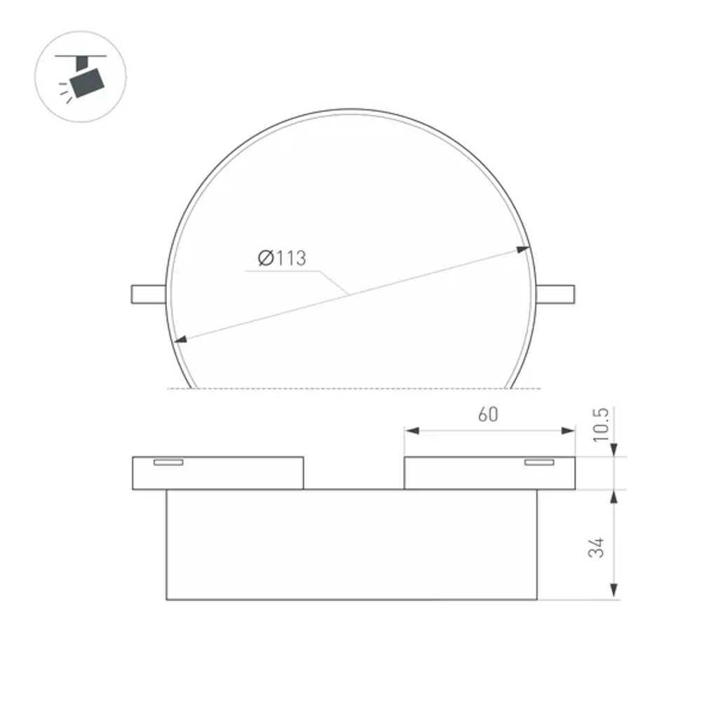 Светильник MAG-MICROCOSM-RONDO-R113-12W Warm3000 (BK, 100 deg, 24V) (Arlight, IP20 Металл, 3 года) 043263