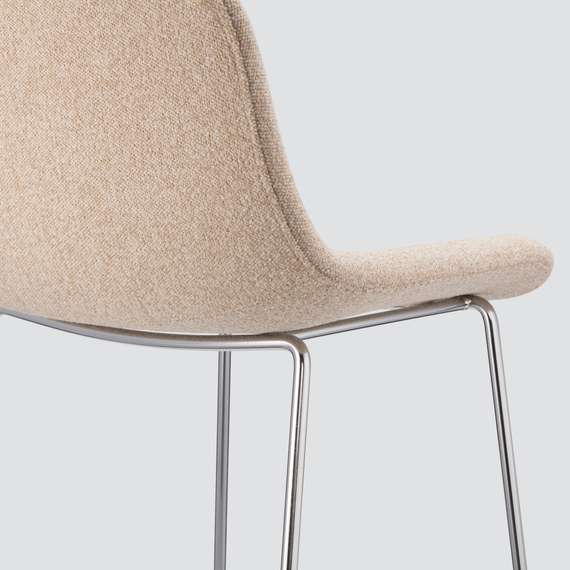 Барный стул Neo Soft 77 см, бежевый, ножки хром