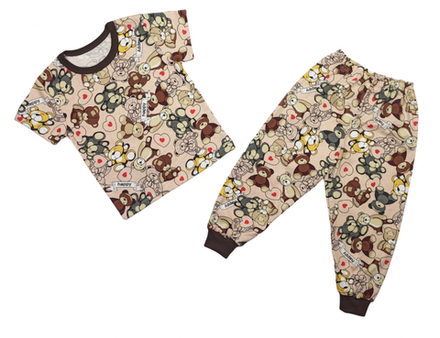 Пижама 638/13 мишки на бежевом