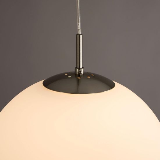 CL941301 Шар 30см Белый+Хром Мат. Подвес