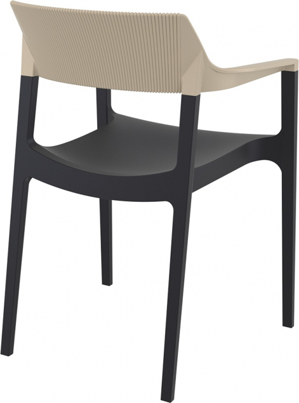 Кресло пластиковое Siesta Contract Tulum, черный, бежевый