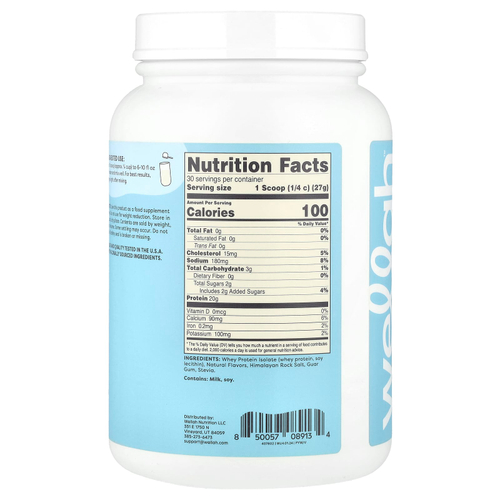 Wellah, Protein Your Whey, изолят сывороточного протеина, ваниль, 816 г (1,8 фунта)