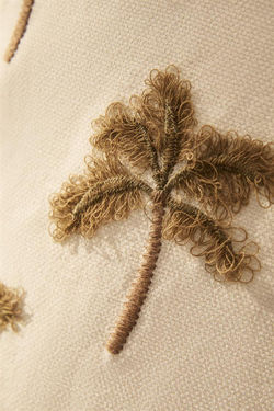 ZARA HOME ЧЕХОЛ ДЛЯ ДЕКОРАТИВНОЙ ПОДУШКИ С ВЫШИВКОЙ «ПАЛЬМЫ», СВЕТЛО-БЕЖЕВЫЙ