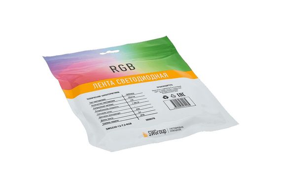 Светодиодная лента SWG 7,2W/m 30Led/m 5050SMD RGB 5M SWG530-12-7.2-RGB-М 009258
