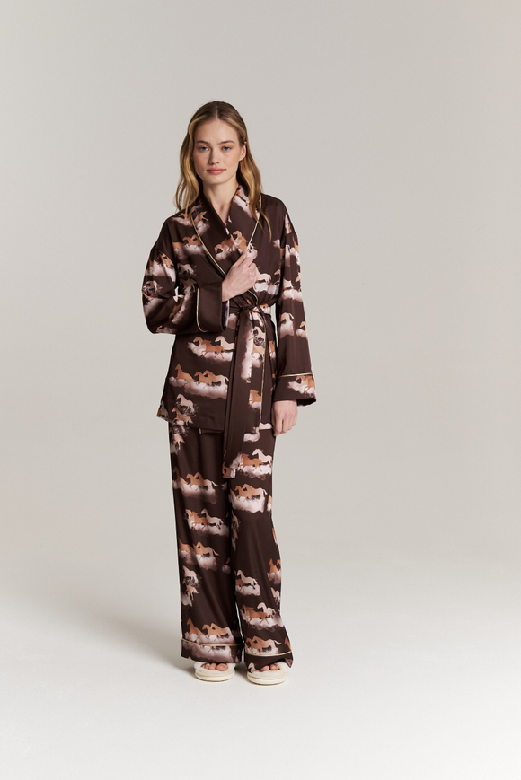 Шелковые брюки с кантом - бегущие лошади