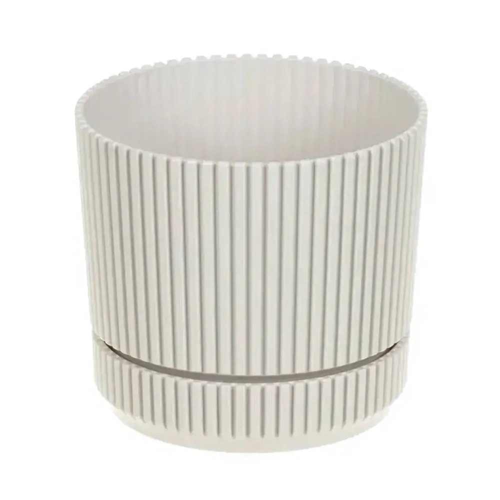 Кашпо СТРИП D110мм 0,6л с подставкой Кремовый