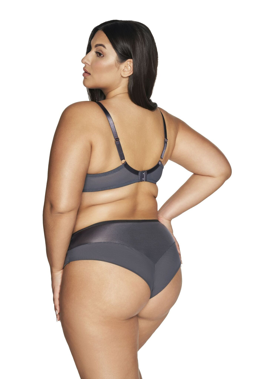 Трусики-бразилиана со средней линией талии Romance (Размер: L) (Цвет: серый)