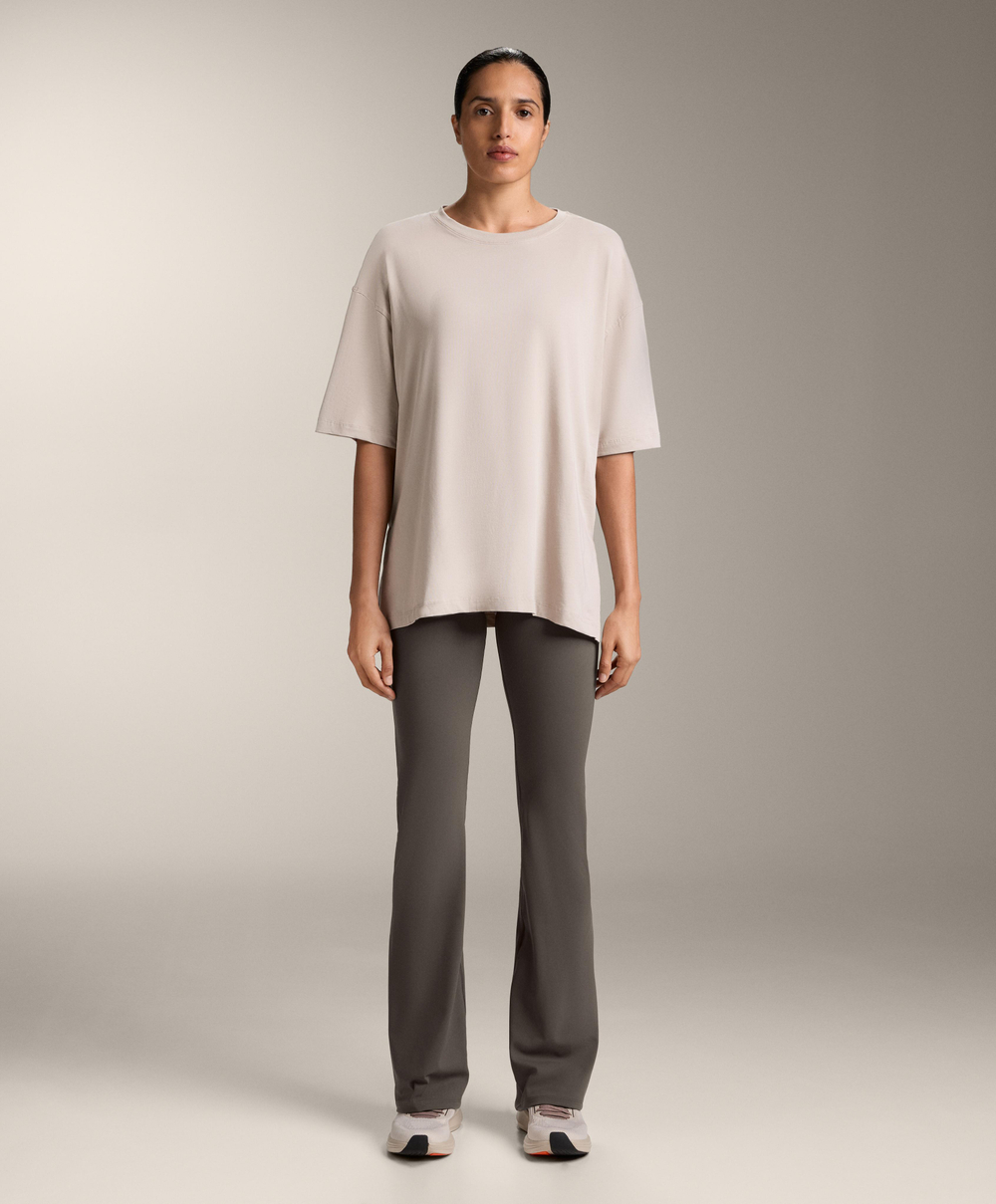 Oysho Футболка из смесового хлопка, серо-коричневый