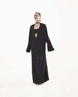 Платье со съемным лифом-бра черный