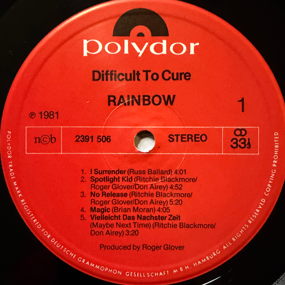 Rainbow - Difficult To Cure (Скандинавия 1981г.)