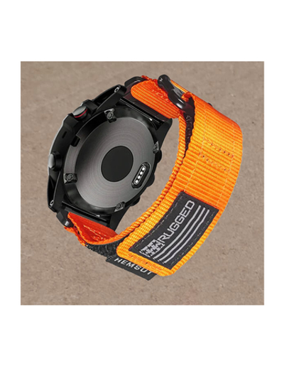Нейлоновый ремешок Hemsut Rugged 26 мм для Garmin Fenix 7x 6x 5x, Tactix 7 Delta, Enduro 2, Instinct 2X (Оранжевый)