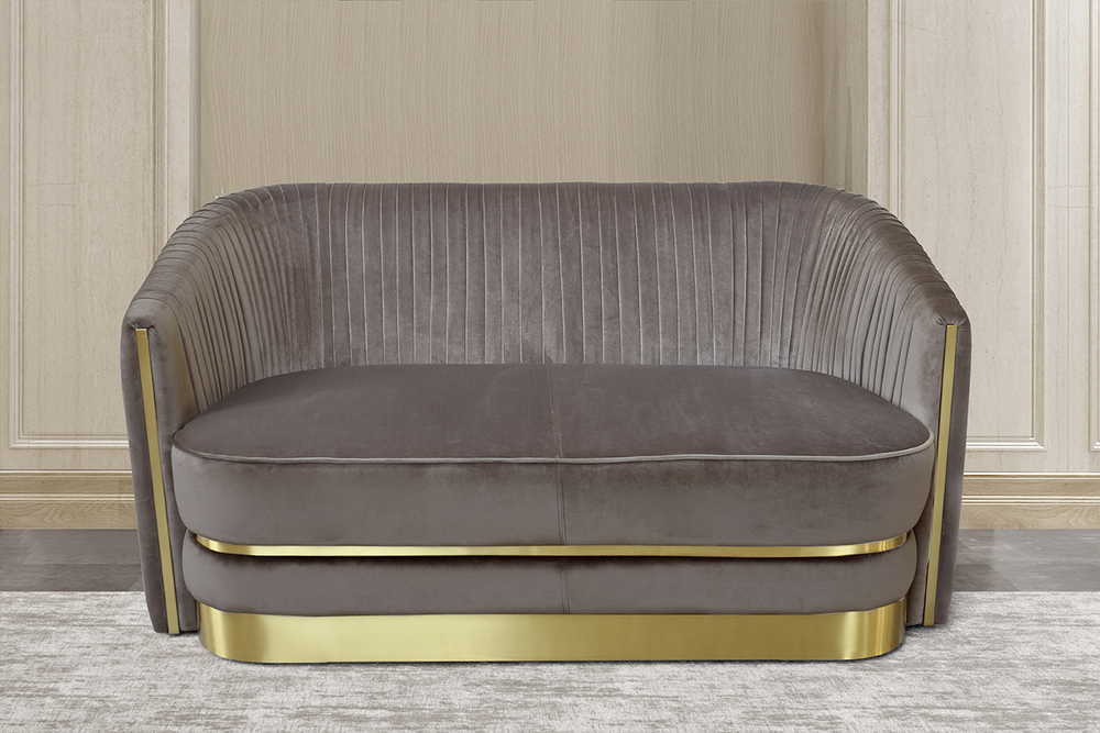 Диван двухместный Garda Decor серо-коричневый 87YY-1890-2 BRN