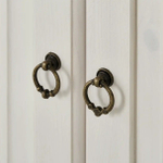 Комод Хельсинки в прихожую для обуви и вещей, белый воск/антик, сосна