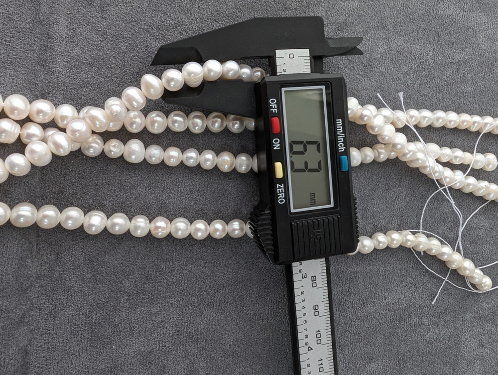 Жемчуг натуральный 6.3-7.5мм