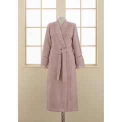 ВИКТОРИЯ лиловый махровый женский халат Soft Cotton