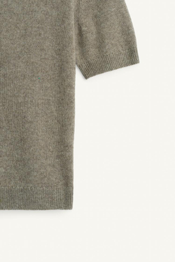 ZARA СВИТЕР С ВОРОТНИКОМ-ПОЛО, ХАКИ