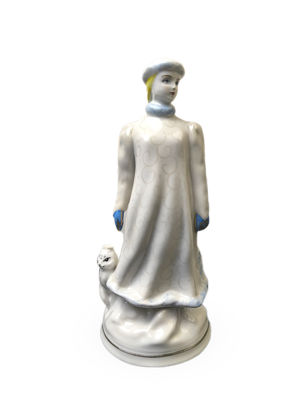 Фарфоровая статуэтка "Снегурочка с зайцем" Барановка