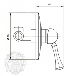 Смеситель для душа встроенный Migliore Dallas ML.DLS-6830 схема