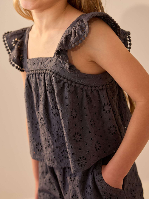 Топ и брюки в комплекте для девочки Next AB1-565, Темно-серый