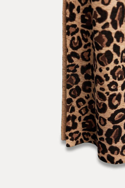 ZARA ДЛИННЫЙ ТРИКОТАЖНЫЙ ТОП С АНИМАЛИСТИЧЕСКИМ ПРИНТОМ, ЛЕОПАРДОВЫЙ