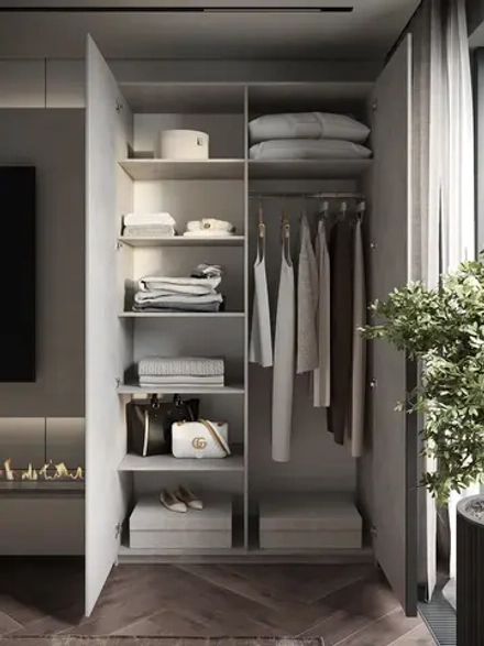 Шкаф распашной Soho, серый, 121 см