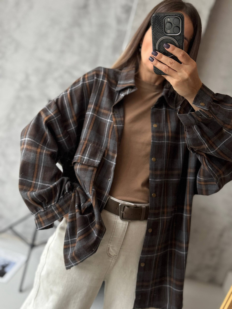 Рубашка женская арт. 226 цвет "шоколад"