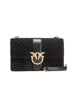 CLASSIC LOVE BAG ONE SUEDE – black-antique gold