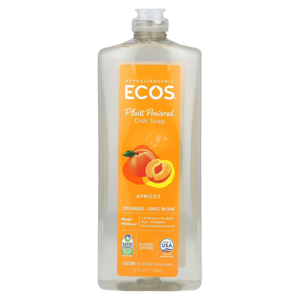 Earth Friendly Products, средство для мытья посуды на растительной основе, абрикос, 739 мл (25 жидк. унций)