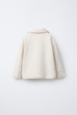 ZARA КУРТКА ИЗ ТВИЛА, ЭКРЮ