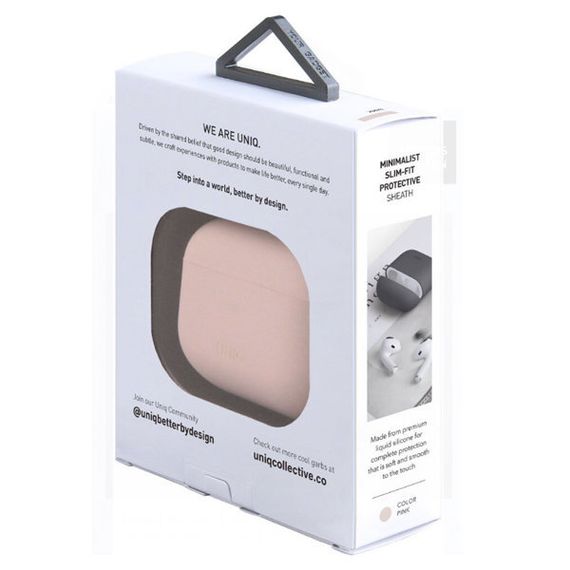 Чехол Uniq Lino Liquid silicone (AIRPODS(2021)-LINOPNK) для AirPods 3, розовый
