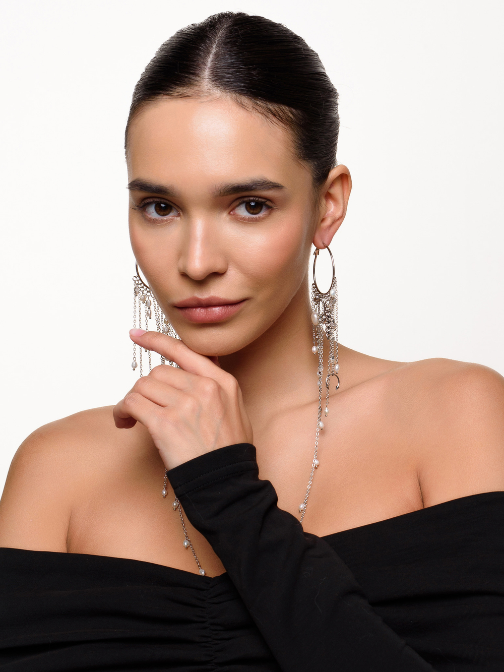 Серьги "Pearl fantastic kongo" Silver