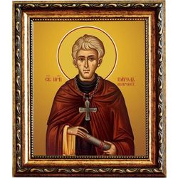 Павел Ксиропотамский преподобный. Икона на холсте.